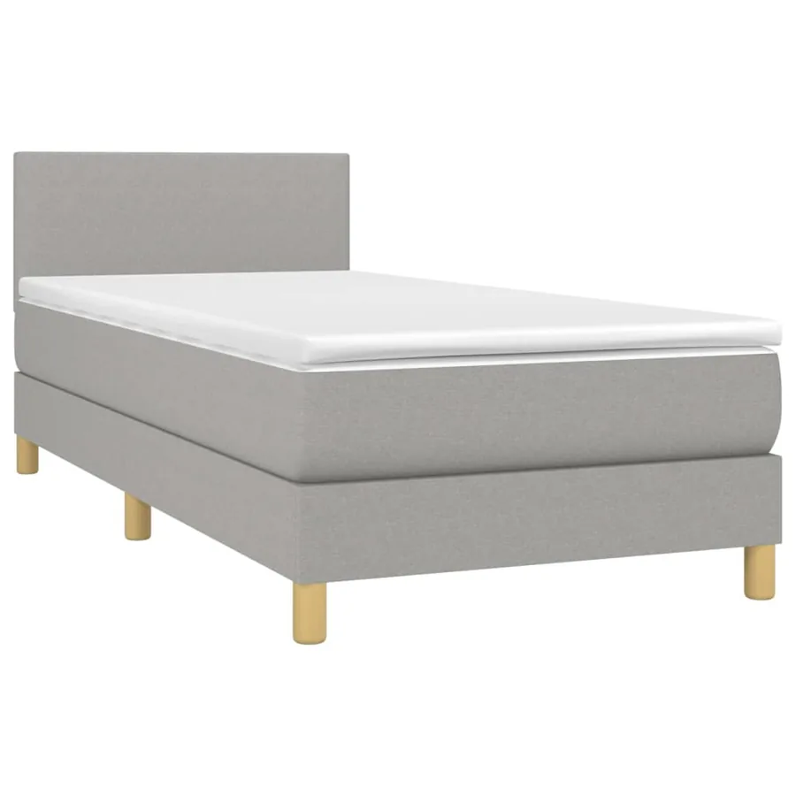Sommier à lattes de lit avec matelas et LED Gris clair 90x200cm - 3