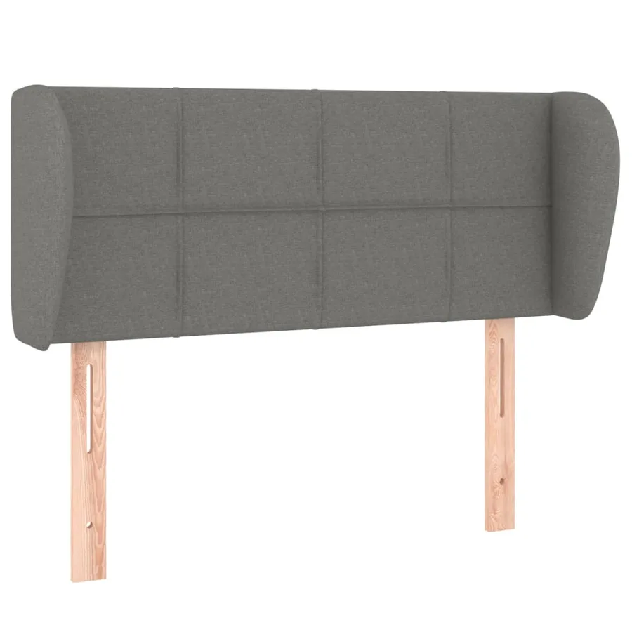 Tête de lit avec oreilles Gris foncé 103x23x78/88 cm Tissu - 2