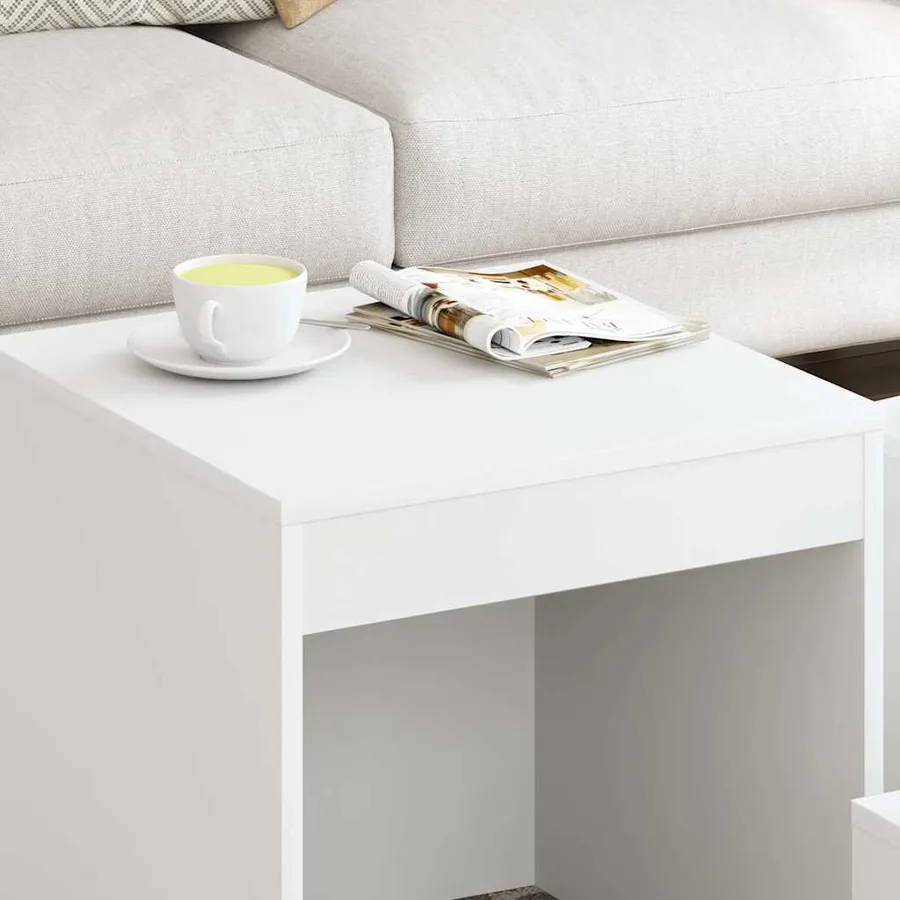 Tables gigognes 3 pcs Blanc Aggloméré - 3