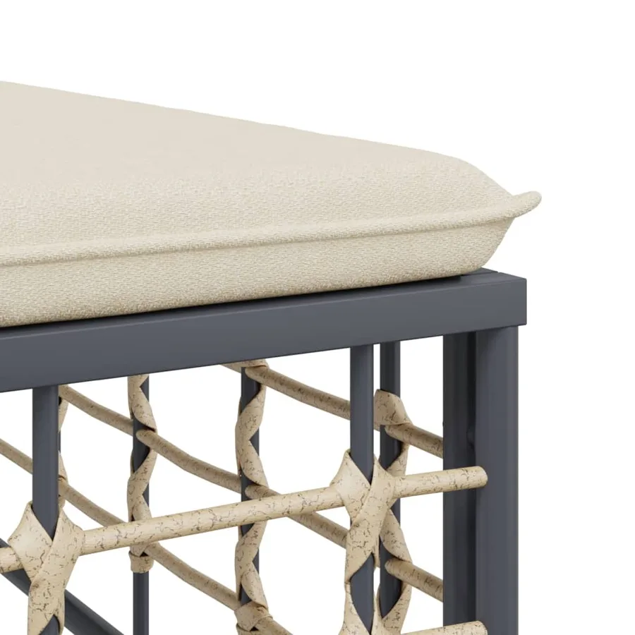 Salon de jardin 5 pcs avec coussins anthracite résine tressée - 7
