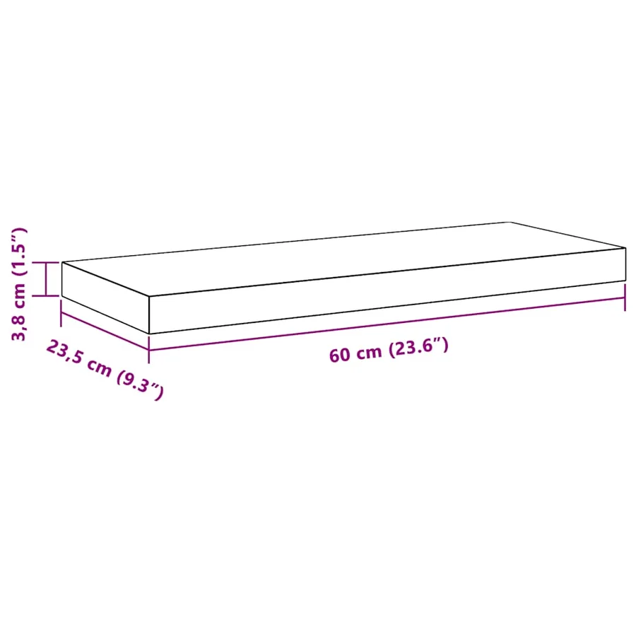Étagères murales flottantes 2 pcs blanc 60x23,5x3,8 cm MDF - 16