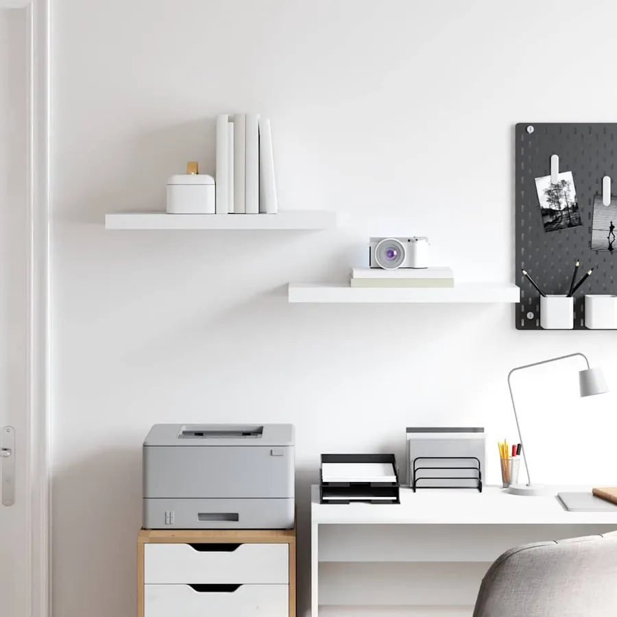 Étagères murales flottantes 2 pcs blanc 60x23,5x3,8 cm MDF - 3