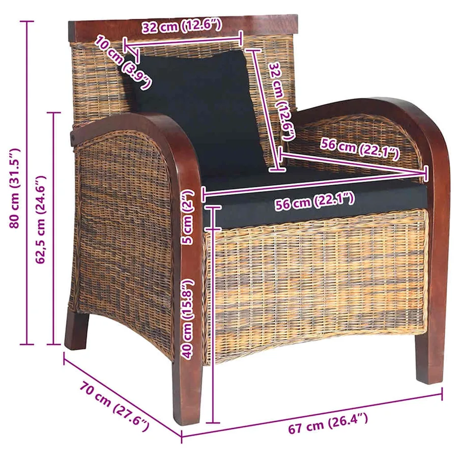 Fauteuil Rotin tissé à la main - 6