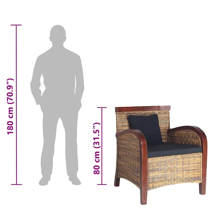 Fauteuil Rotin tissé à la main - 7
