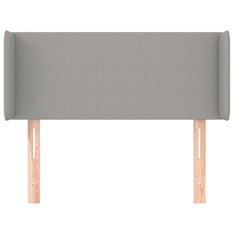 Tête de lit avec oreilles Gris clair 93x16x78/88 cm Tissu - 3