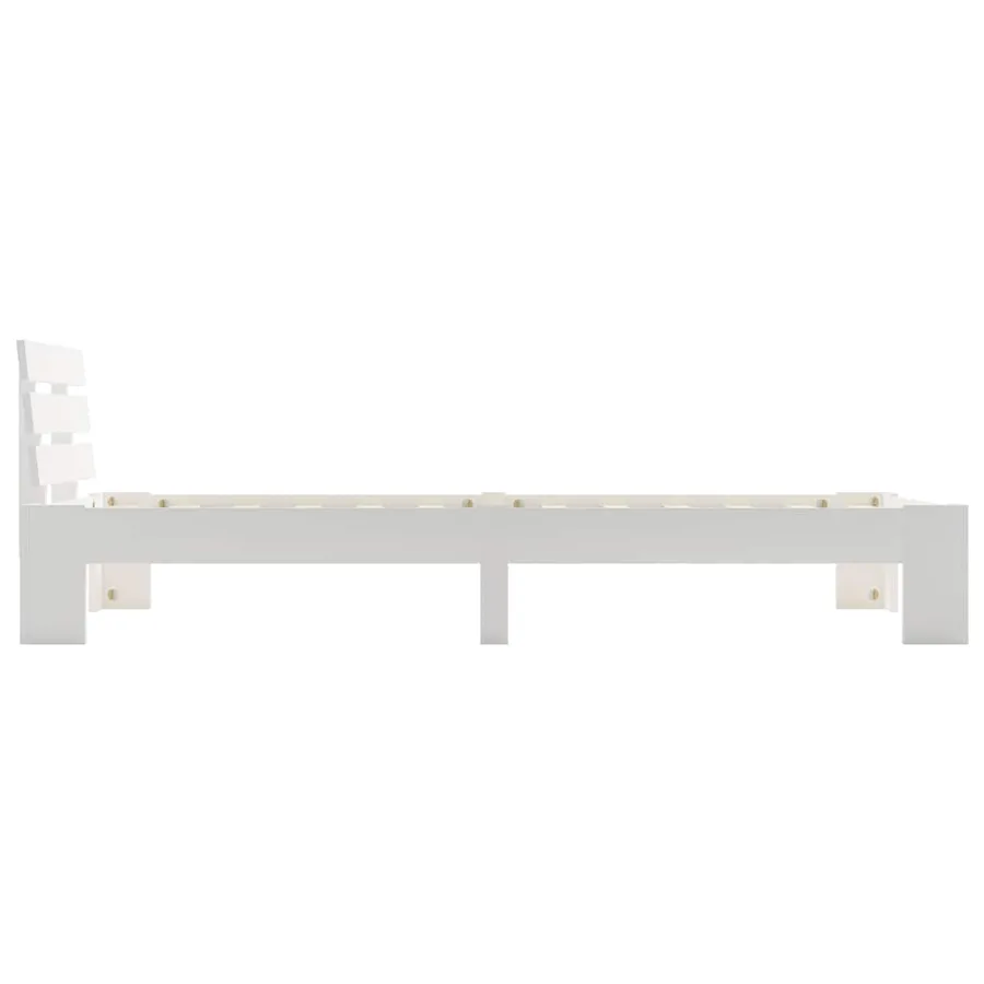 Cadre de lit sans matelas blanc bois de pin massif 100x200 cm - 4