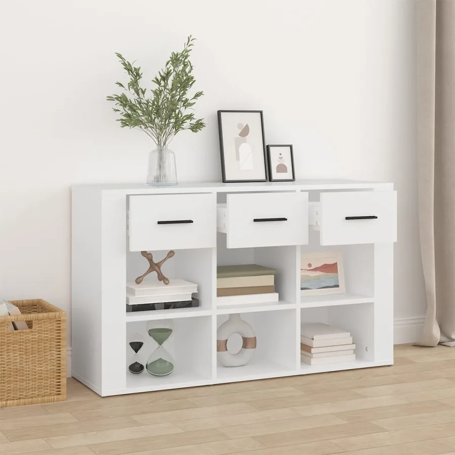 Buffet Blanc 100x30x59,5 cm Bois d'ingénierie - 3
