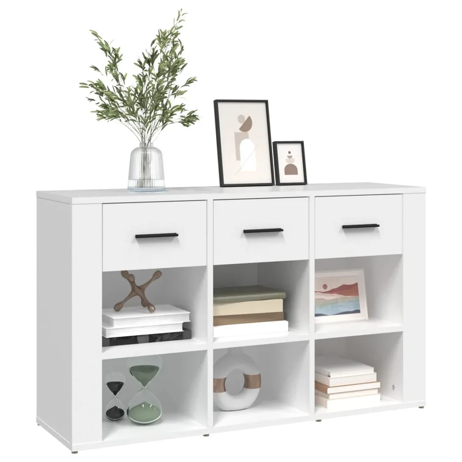 Buffet Blanc 100x30x59,5 cm Bois d'ingénierie - 4