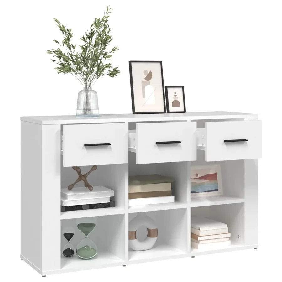 Buffet Blanc 100x30x59,5 cm Bois d'ingénierie - 5