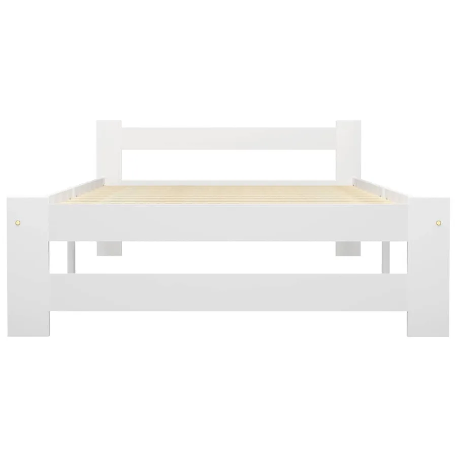 Cadre de lit sans matelas blanc bois de pin massif 100x200 cm - 3