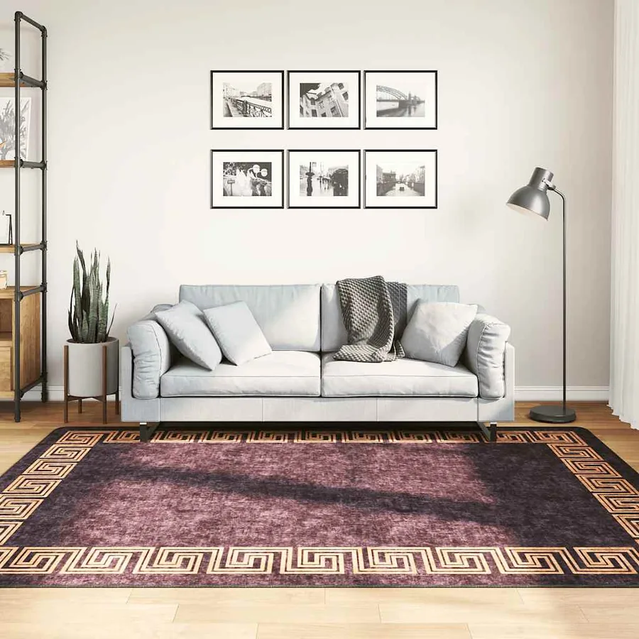 Tapis lavable 160x230 cm noir et doré
