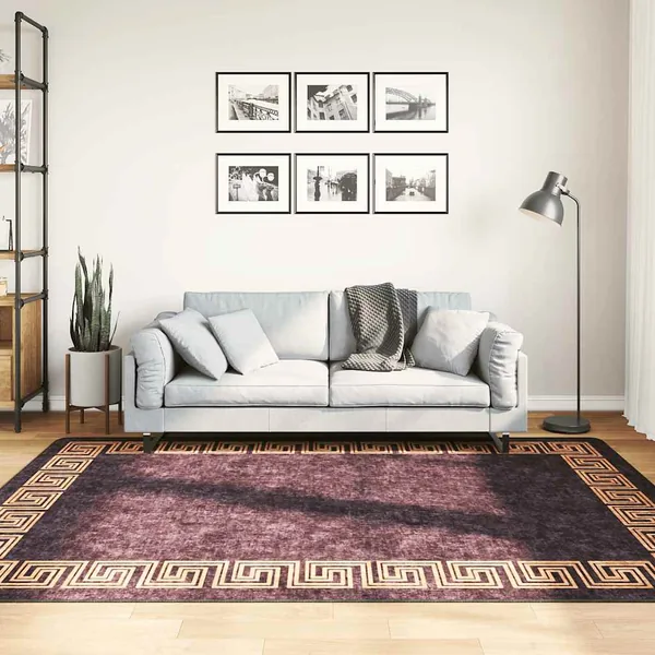Tapis lavable 160x230 cm noir et doré