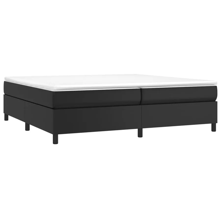 Sommier à lattes de lit avec matelas Noir 200x200 cm Similicuir - 3