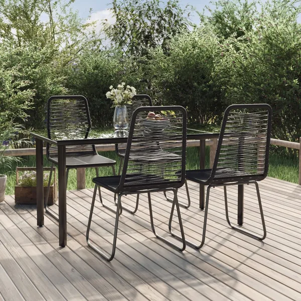 Ensemble à manger de jardin 5 pcs Noir