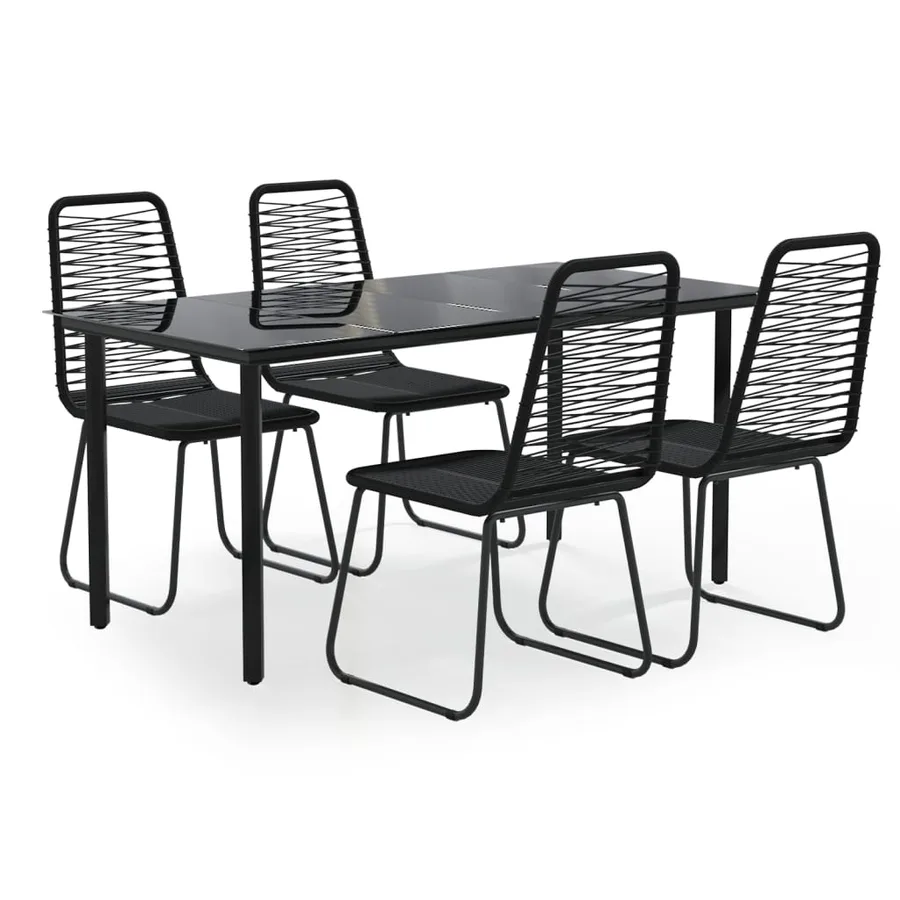 Ensemble à manger de jardin 5 pcs Noir - 2