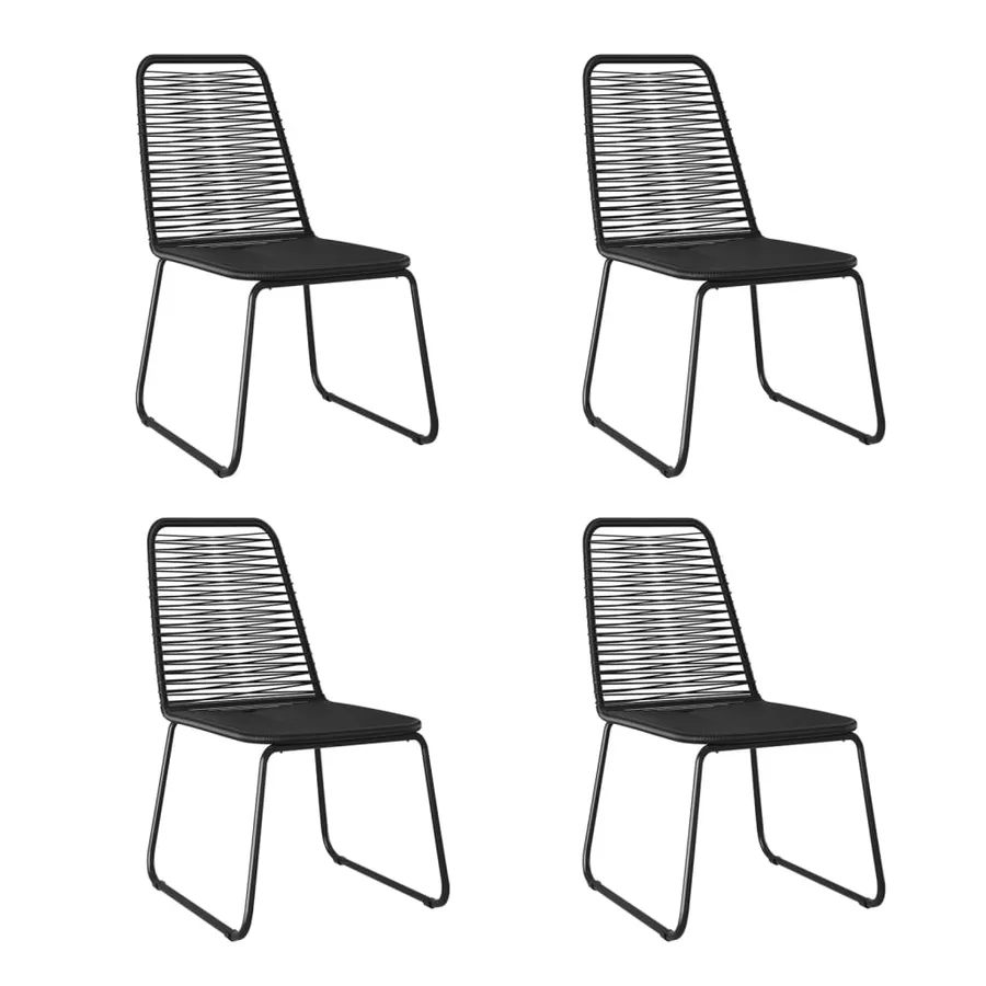 Ensemble à manger de jardin 5 pcs Noir - 4