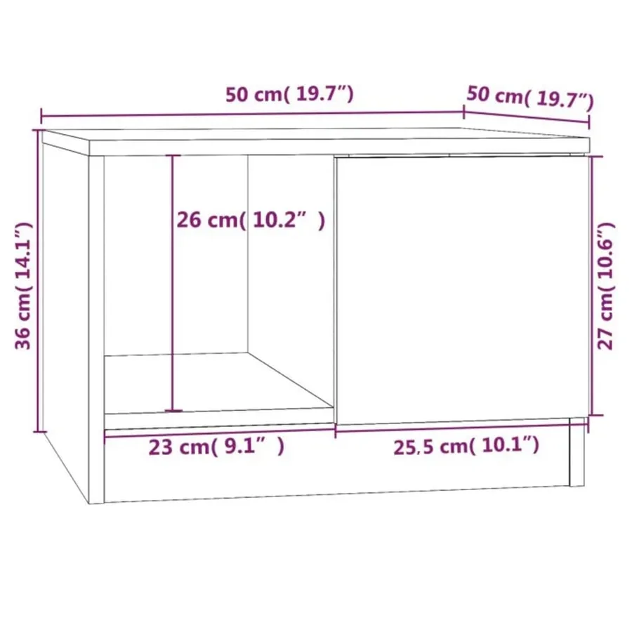 Table basse Blanc 50x50x36 cm Bois d'ingénierie - 8