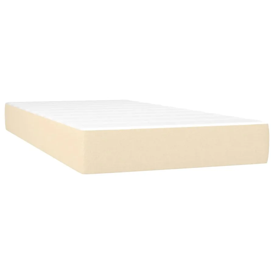 Sommier à lattes de lit avec matelas LED Crème 90x190 cm Tissu - 6
