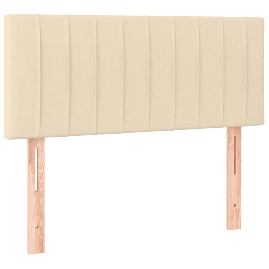 Sommier à lattes de lit avec matelas LED Crème 90x190 cm Tissu - 7