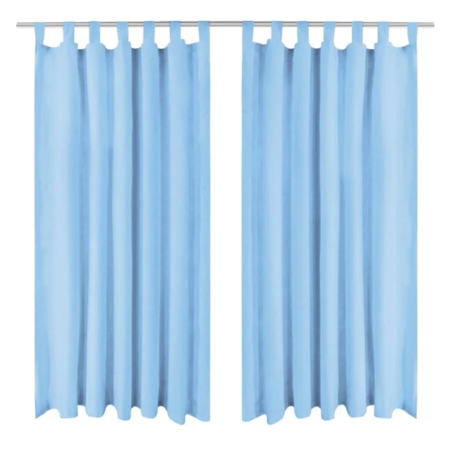 Rideau occultant avec boucles 2 pcs 140 x 175 cm Turquoise
