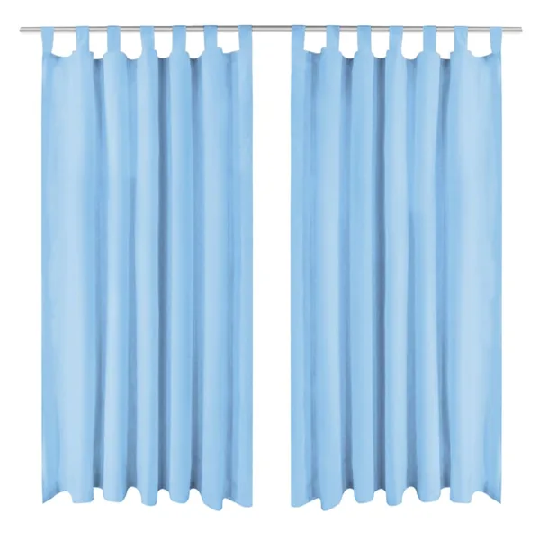 Rideau occultant avec boucles 2 pcs 140 x 175 cm Turquoise