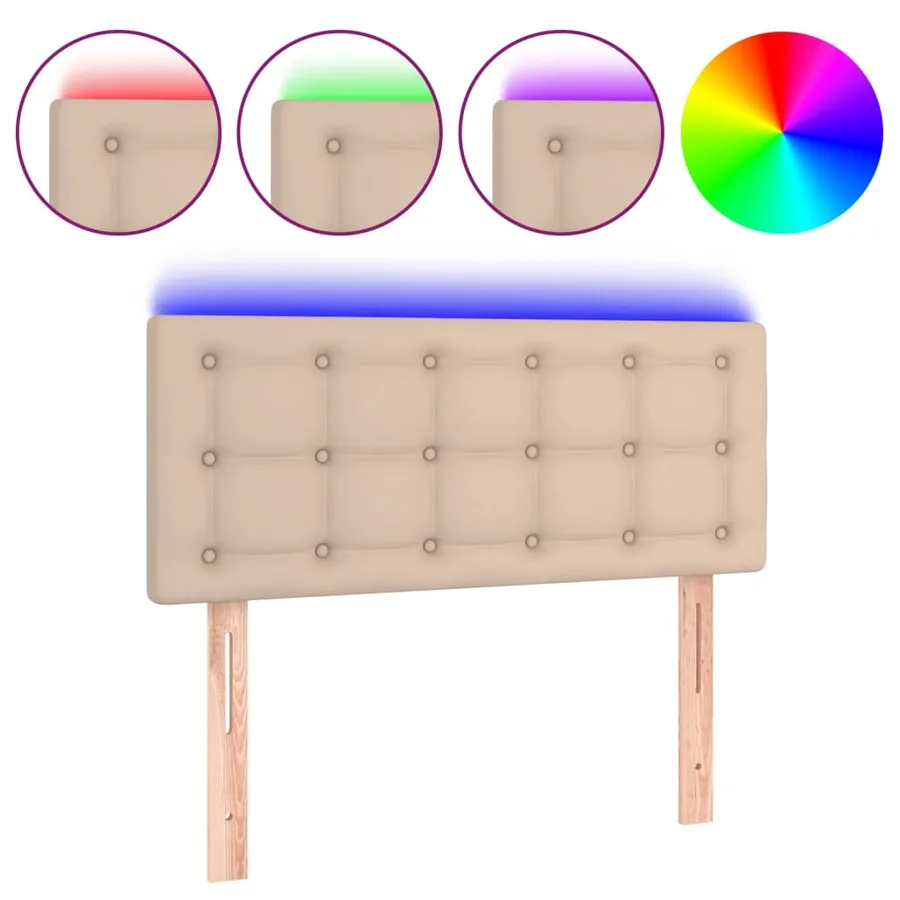 Tête de lit à LED Cappuccino 100x5x78/88 cm Similicuir - 2