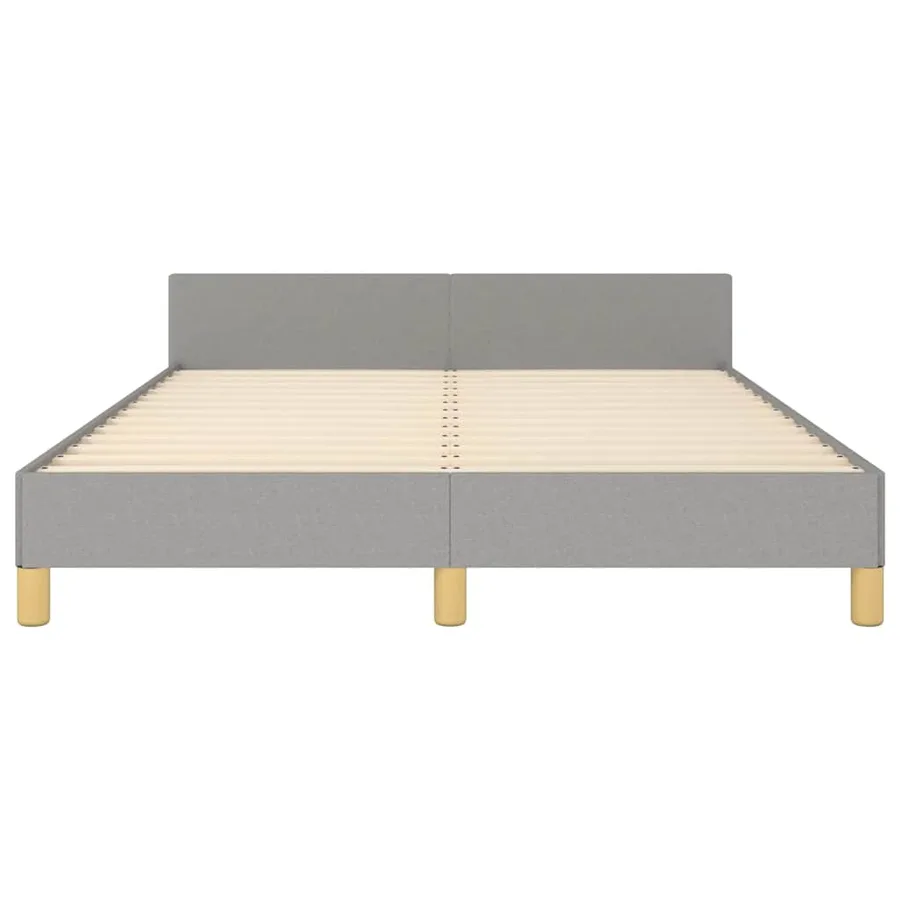 Cadre de lit sans matelas gris clair 140x200 cm tissu - 5