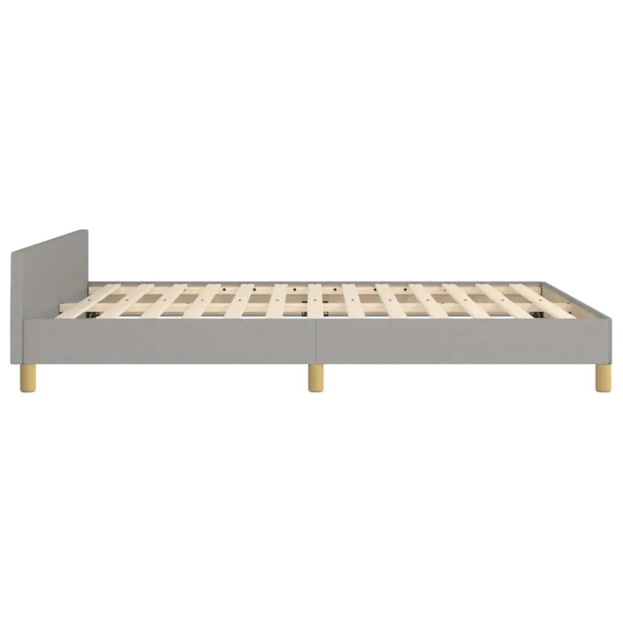 Cadre de lit sans matelas gris clair 140x200 cm tissu - 6