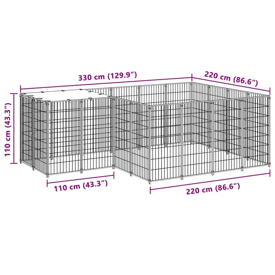 Chenil Noir 6,05 m² Acier - 7