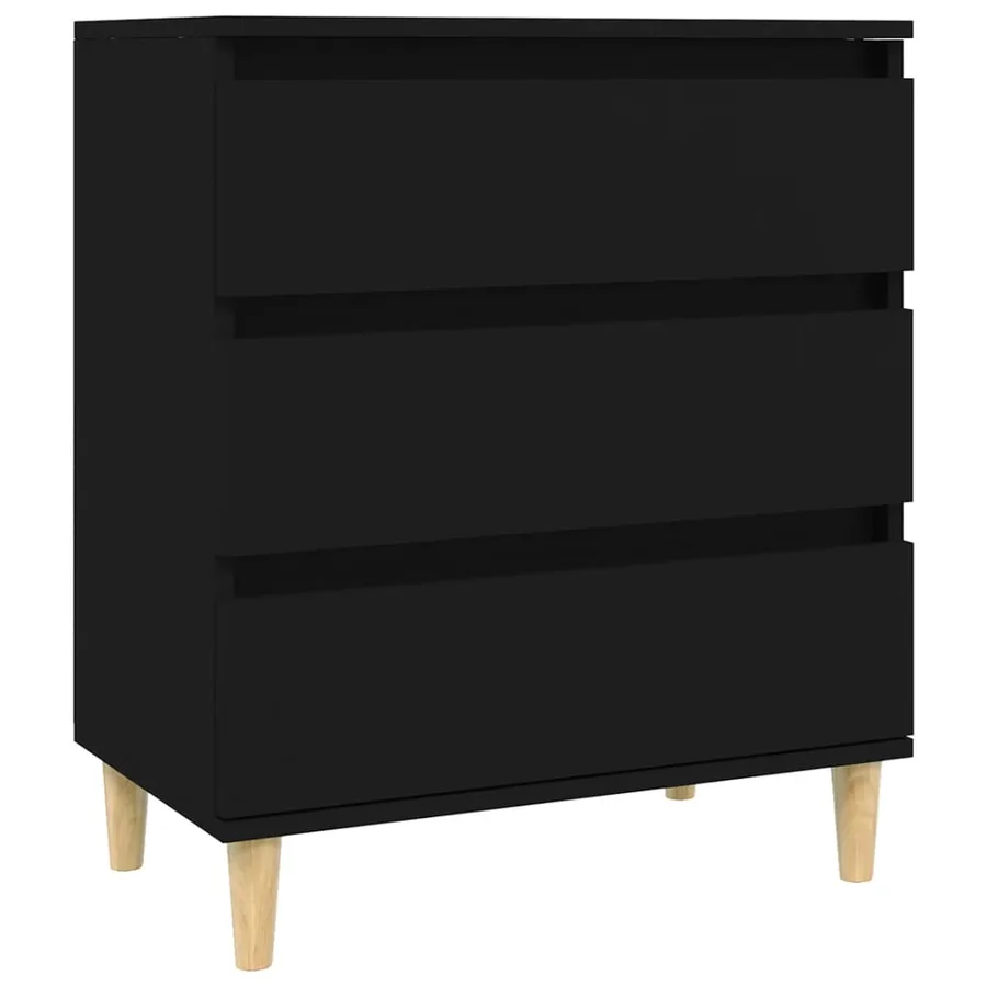 Buffet Noir 60x35x70 cm Bois d'ingénierie - 2