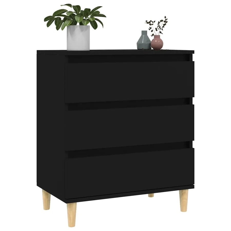 Buffet Noir 60x35x70 cm Bois d'ingénierie - 4