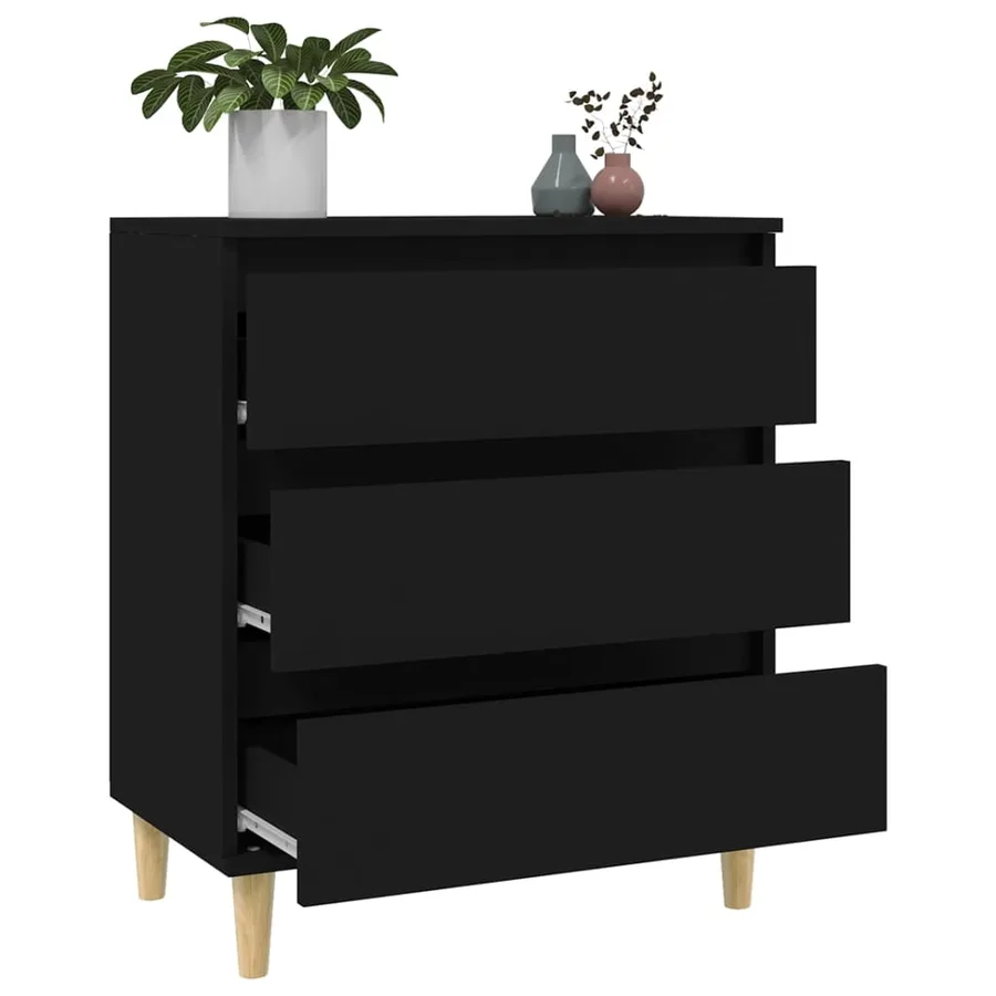 Buffet Noir 60x35x70 cm Bois d'ingénierie - 5
