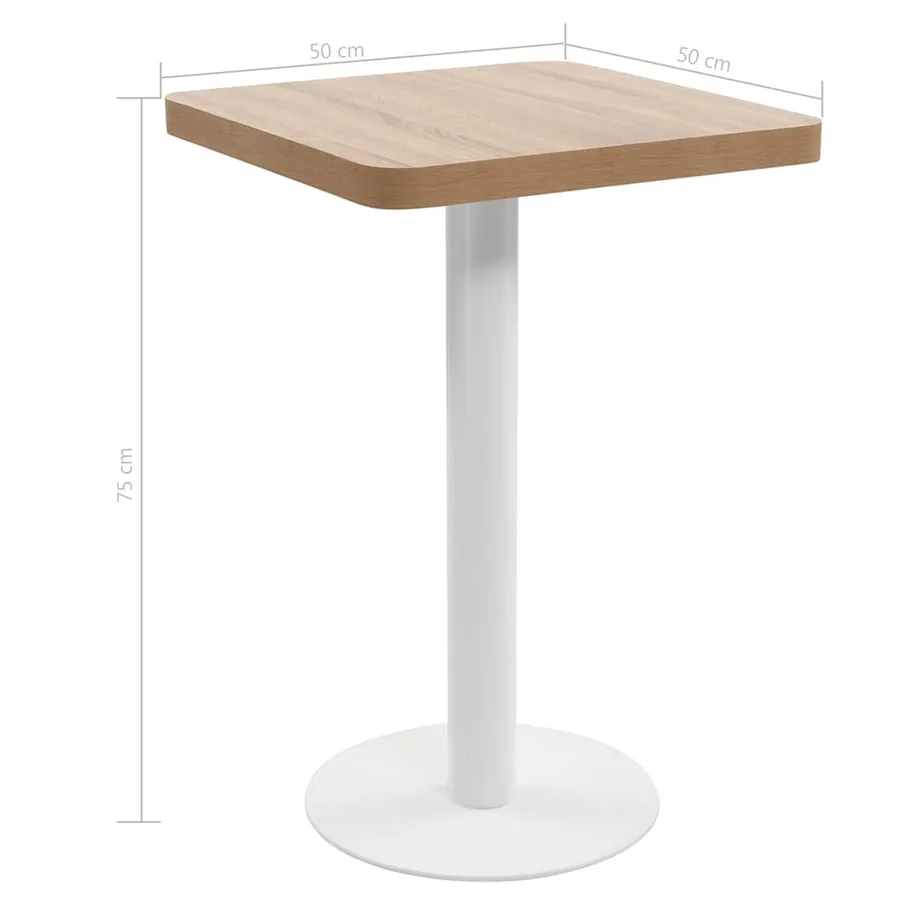 Table de bistro Marron clair 50x50 cm MDF - 6