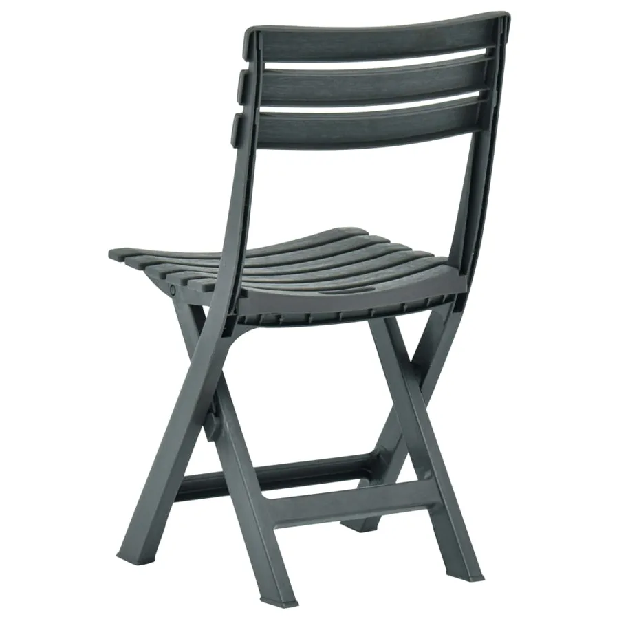Chaises de jardin pliables 2 pcs Plastique Vert - 5