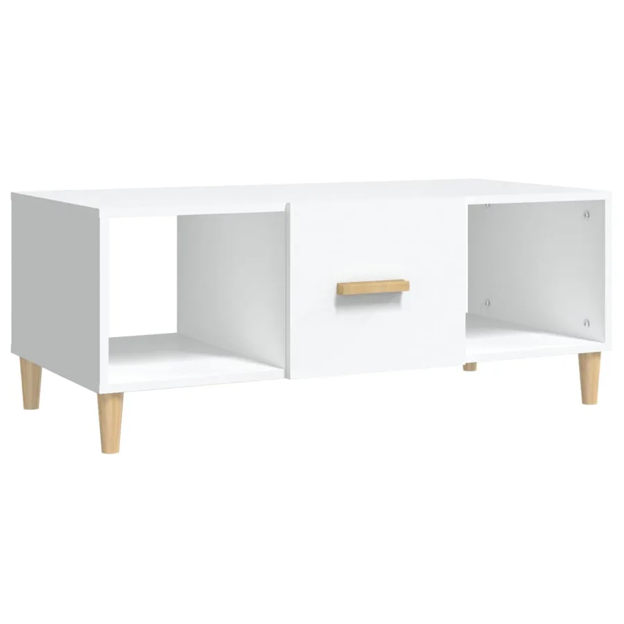 Table basse blanc 102x50x40 cm bois d'ingénierie - 2