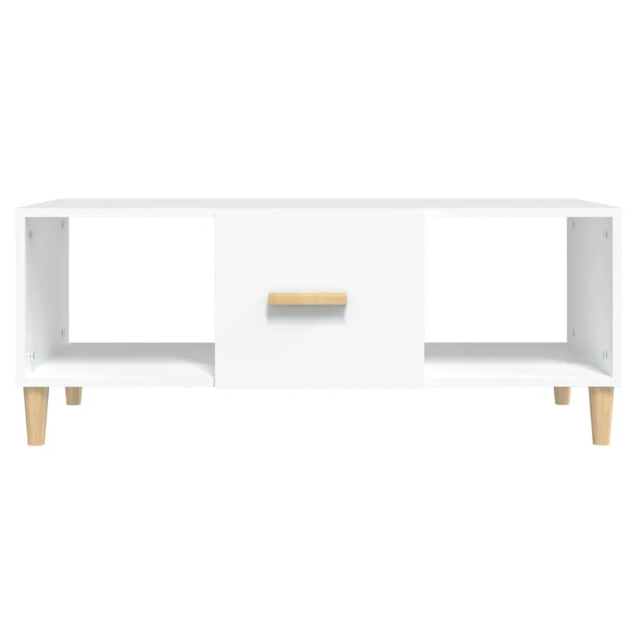 Table basse blanc 102x50x40 cm bois d'ingénierie - 3