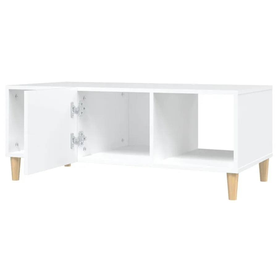 Table basse blanc 102x50x40 cm bois d'ingénierie - 4