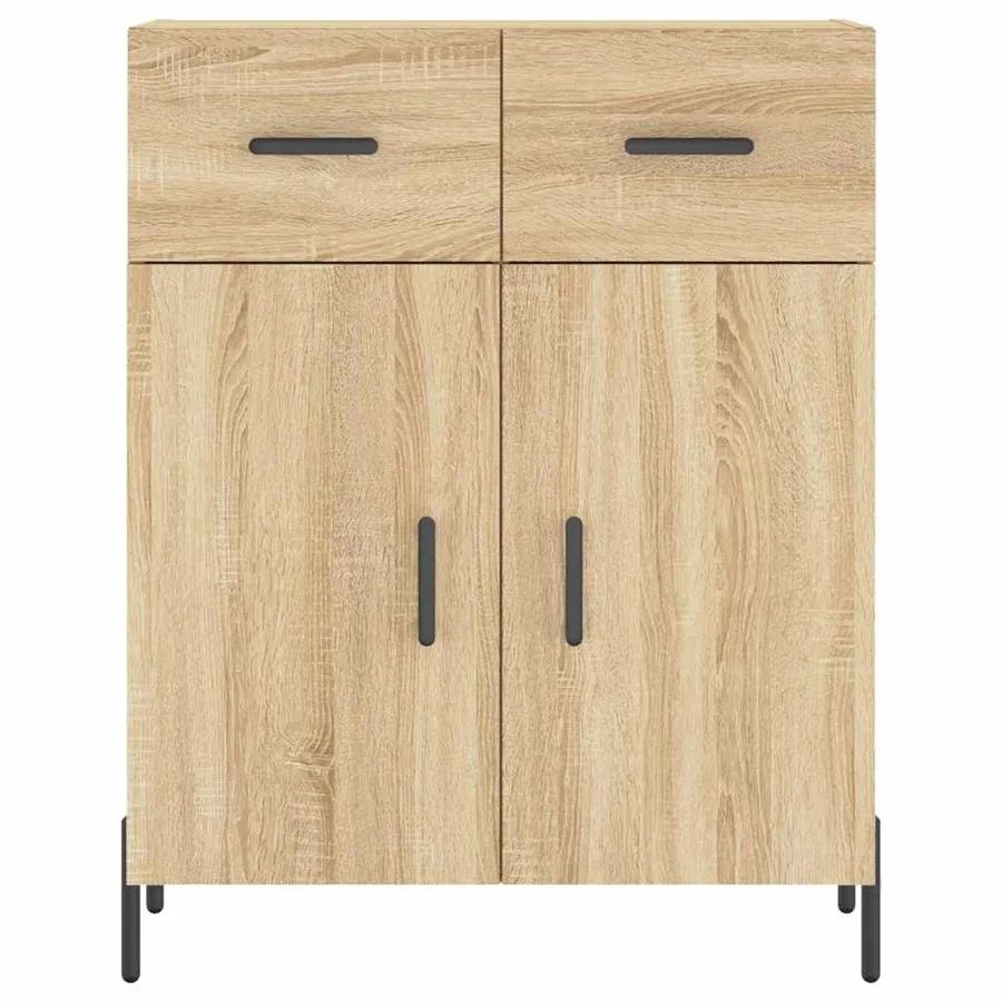 Buffet haut Chêne sonoma 69,5x34x180 cm Bois d'ingénierie - 8