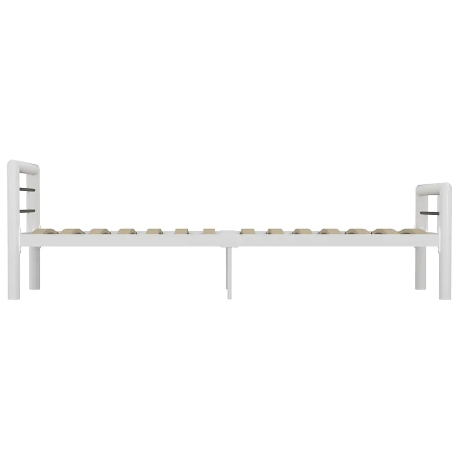 Cadre de lit sans matelas blanc et noir métal 100x200 cm - 4