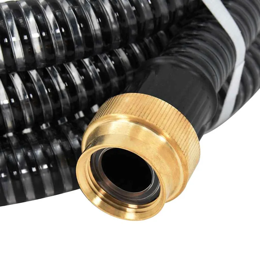 Tuyau d'aspiration avec raccords en laiton noir 1,1" 15 m PVC - 5