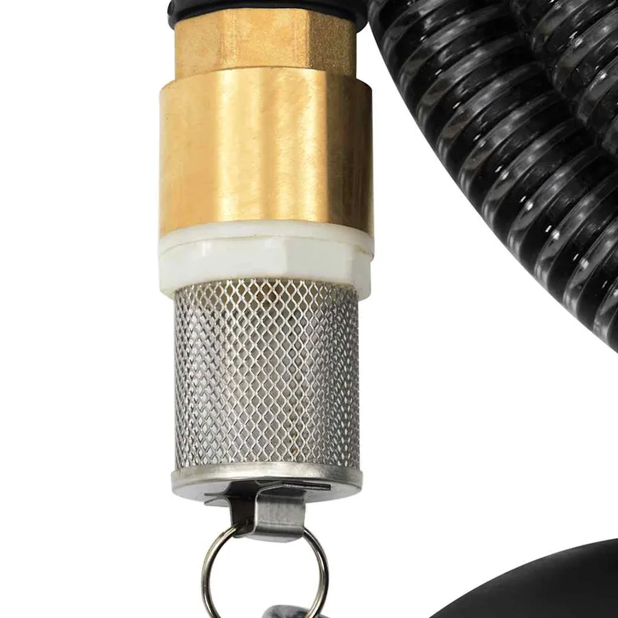 Tuyau d'aspiration avec raccords en laiton noir 1,1" 15 m PVC - 6