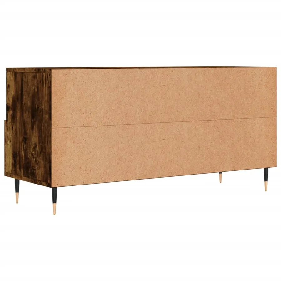 Meuble TV chêne fumé 102x36x50 cm bois d'ingénierie - 8