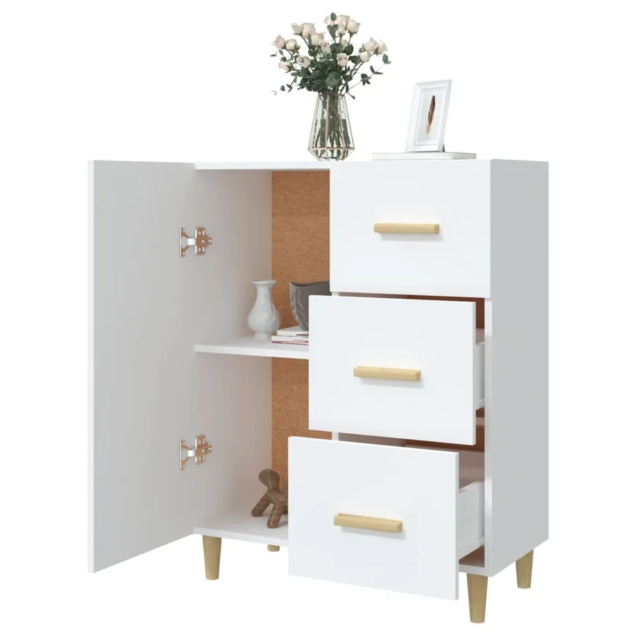 Buffet blanc 69,5x34x90 cm bois d'ingénierie - 4