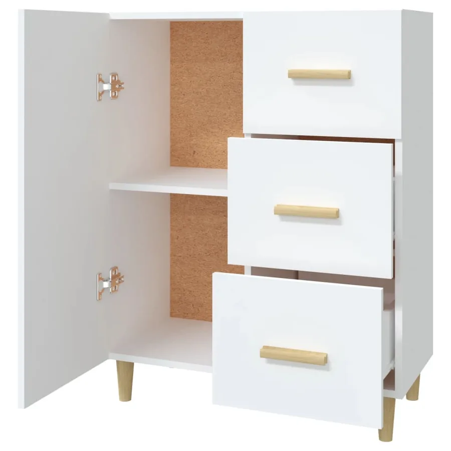 Buffet blanc 69,5x34x90 cm bois d'ingénierie - 7