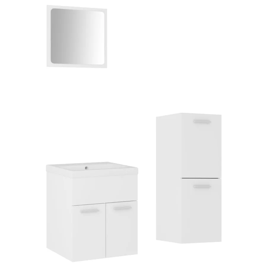 Ensemble de meubles de salle de bain Blanc Aggloméré - 2