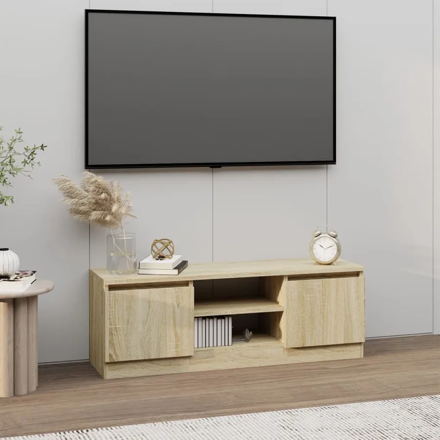 Meuble TV avec porte Chêne sonoma 102x30x36 cm