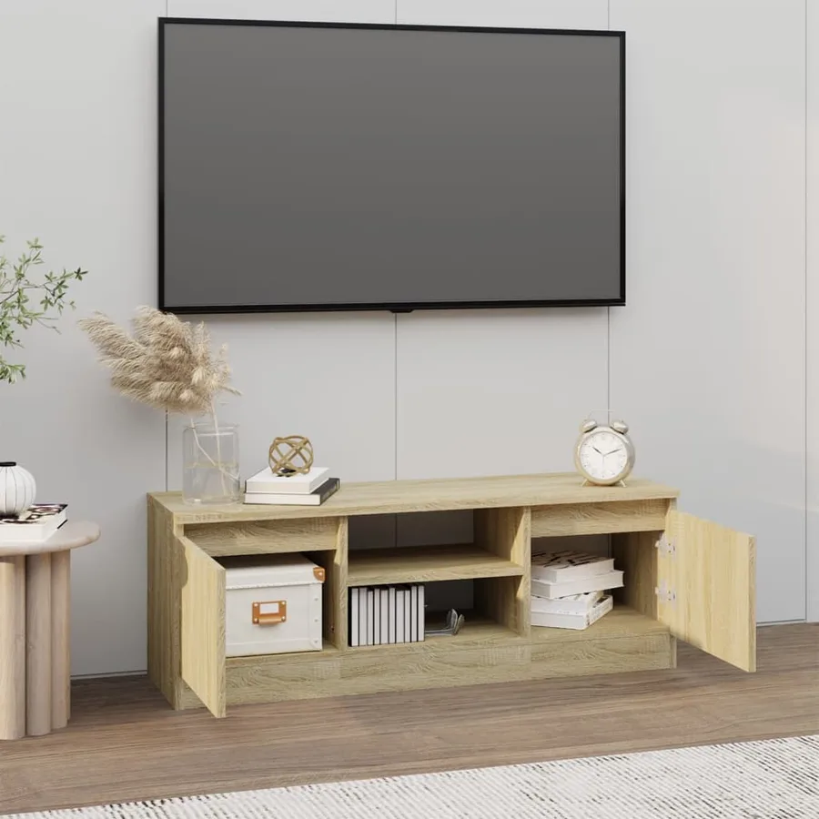 Meuble TV avec porte Chêne sonoma 102x30x36 cm - 3