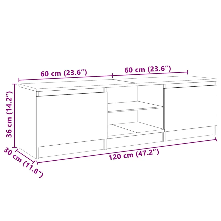 Meuble TV avec lumières LED chêne sonoma 120x30x36 cm - 10