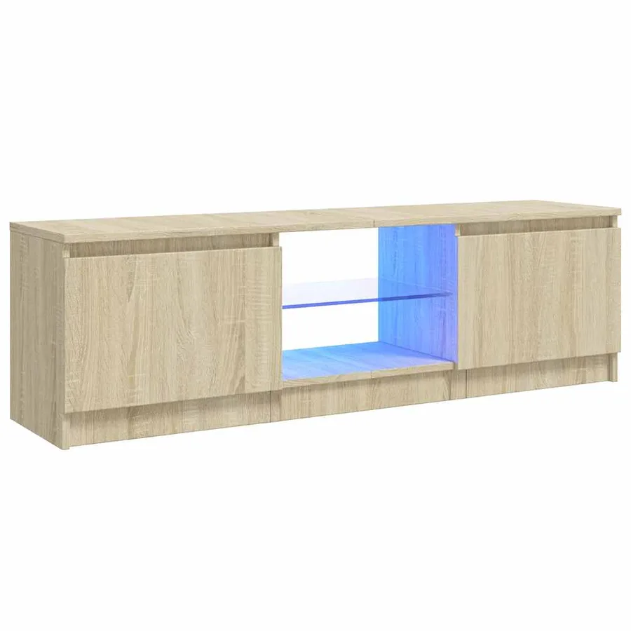 Meuble TV avec lumières LED chêne sonoma 120x30x36 cm - 2