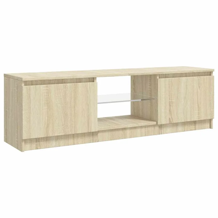 Meuble TV avec lumières LED chêne sonoma 120x30x36 cm - 7